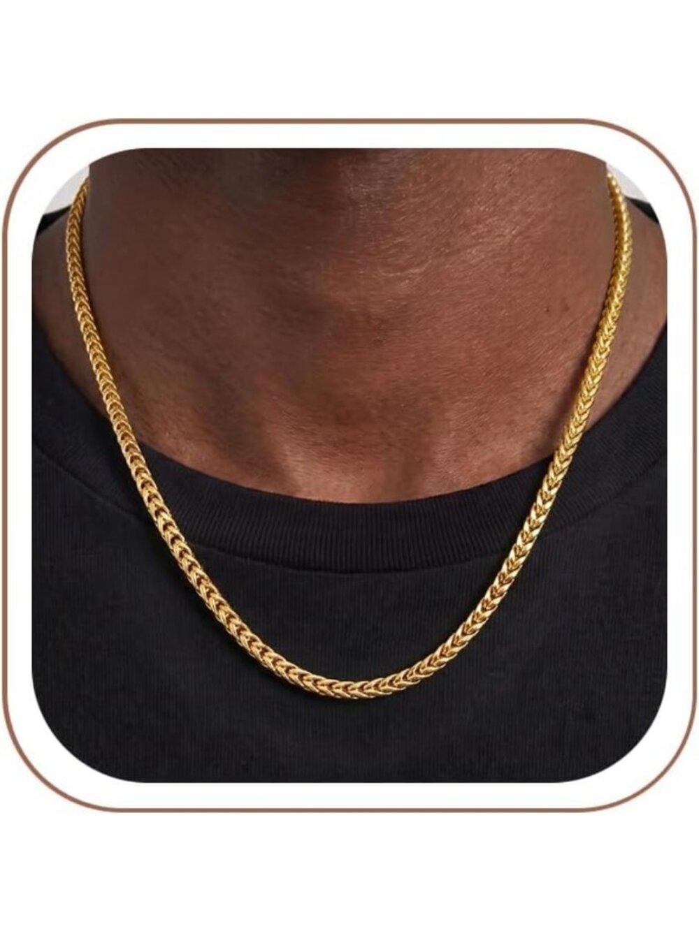Stylish 6MM Sterling Silver Franco Chain Necklace for Men - Durable & Versatile